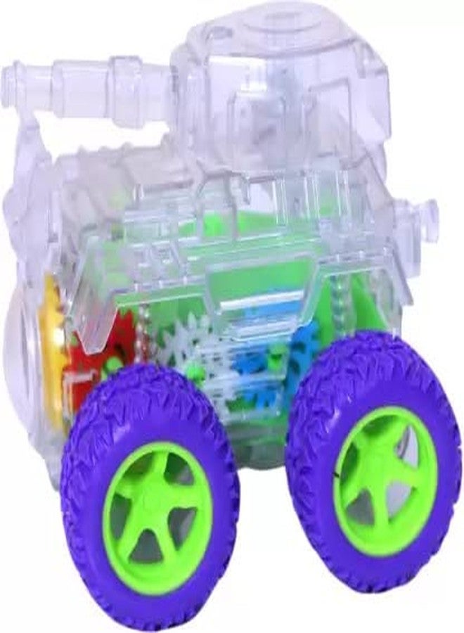 PLUSPOINT 2PC Tank Transparent Vehicle Friction Powered with Light Gear Toy for Kids Boys Girls Birthday Christmas Gift (2 Pieces) - Image 4